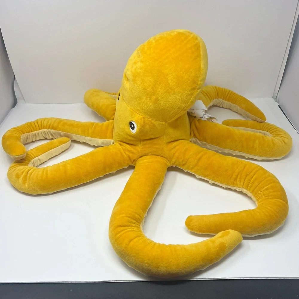IKEA BLAVINGAD Octopus Plush‎ 20 Inch Yellow Stuffed Animal Soft Stuffed Toy